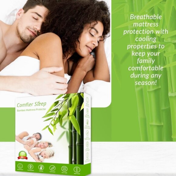 COMFIER SLEEP "100% Bamboo Mattress Protector" Waterproof- NaturallyCooling-KING - Picture 5 of 13